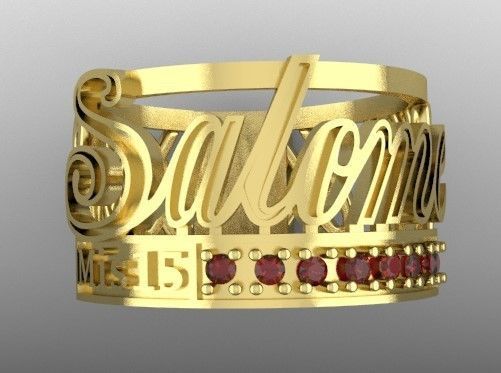 anillo nombre salome modelo 3D 3D print model_3