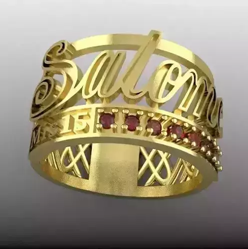 anillo nombre salome modelo 3D