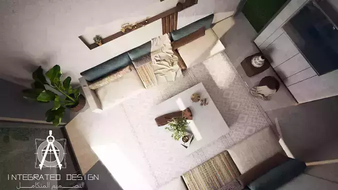 traditional majlis - Living room Low-poly 3D model