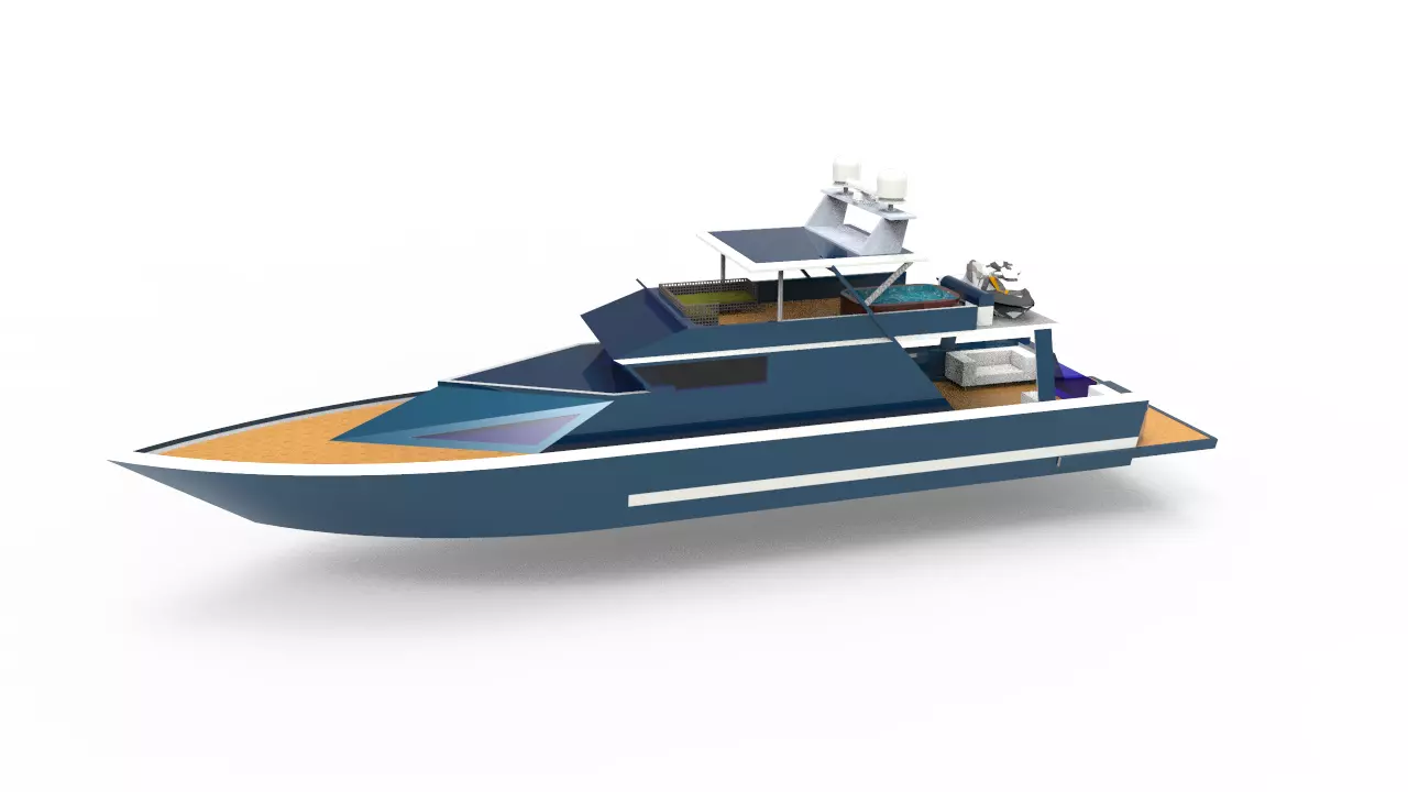 boat yacht 3D model_0