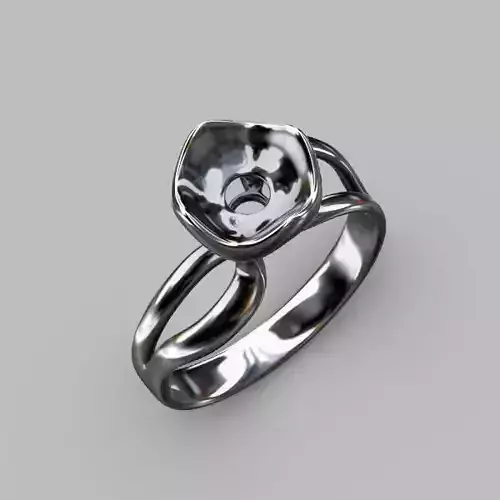 jewelry3dfile59 silver ring with flower