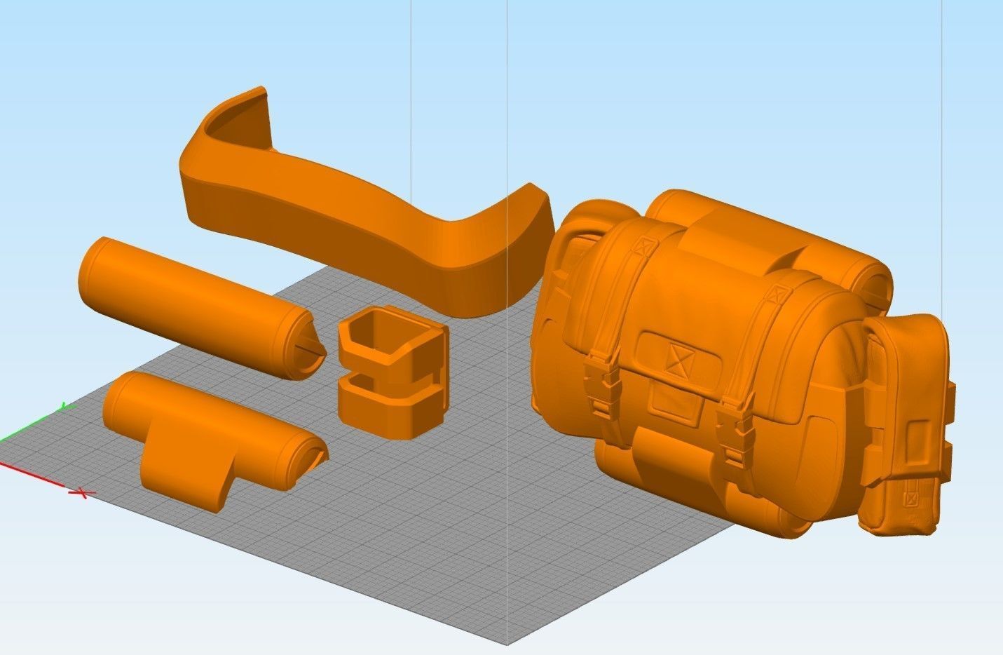 Commando rear pack 3D print model_2
