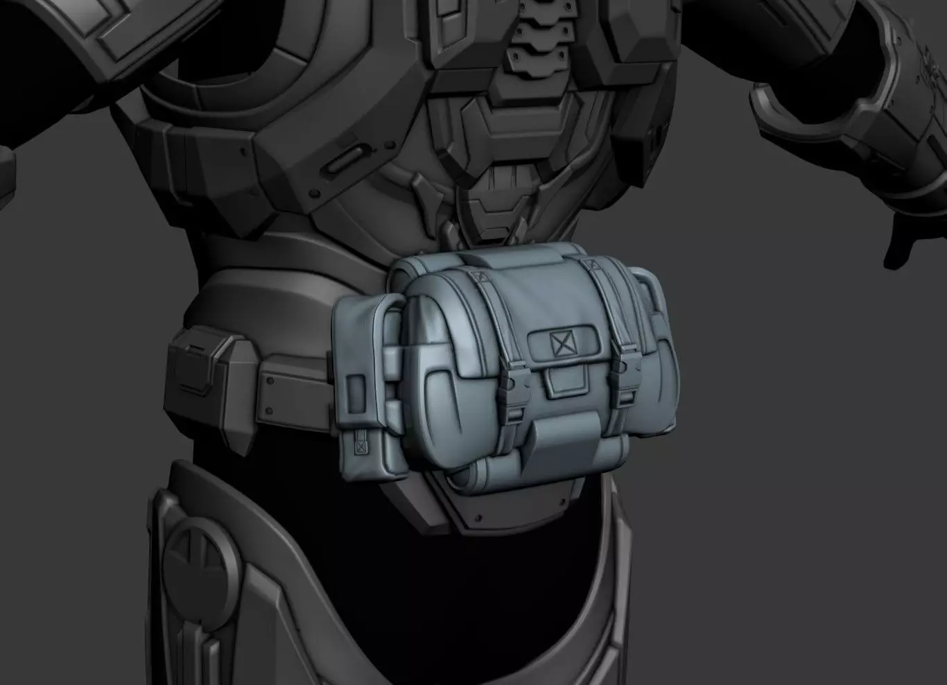 Commando rear pack 3D print model_0