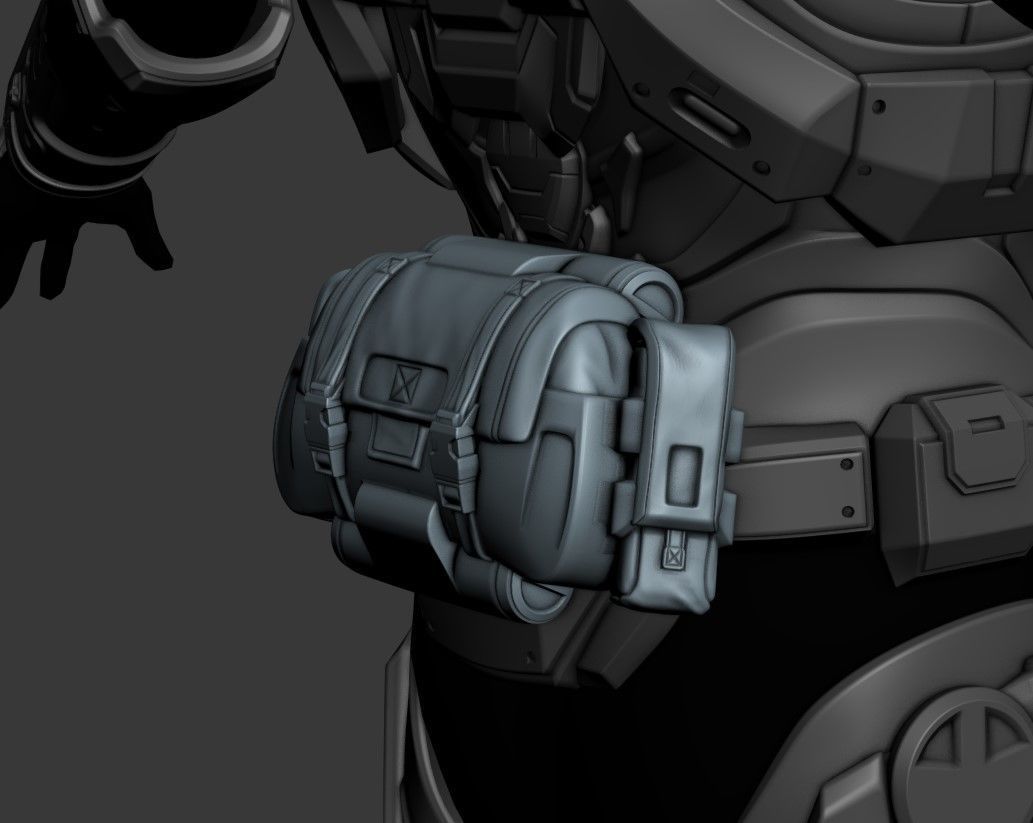Commando rear pack 3D print model_1