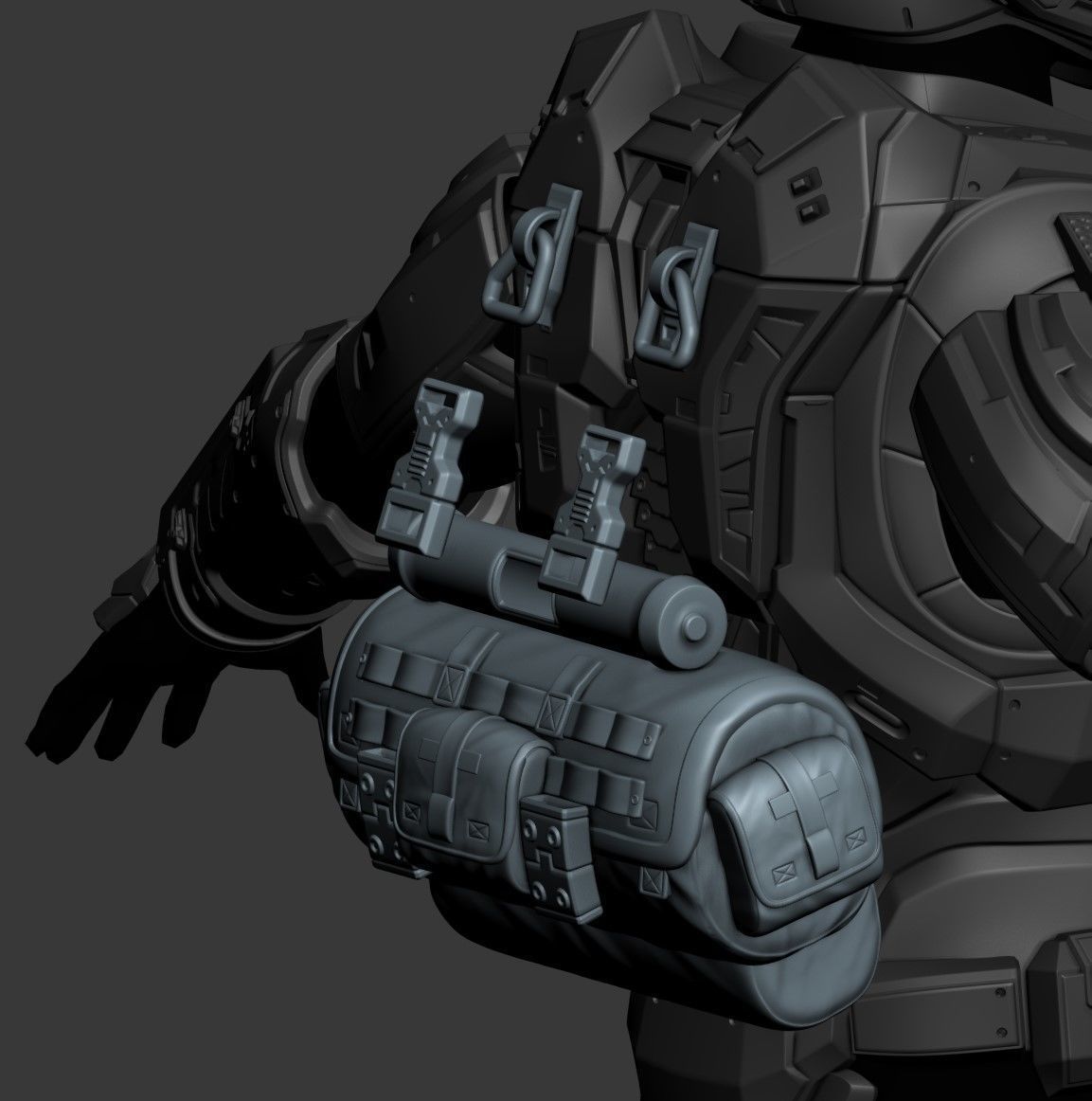 Marksman rear pack 3D print model_1