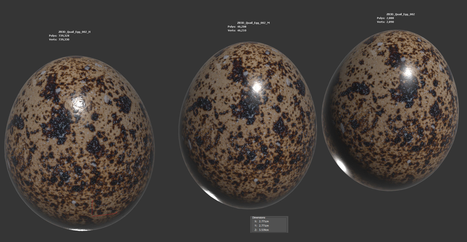 Quail Egg 3D model_5