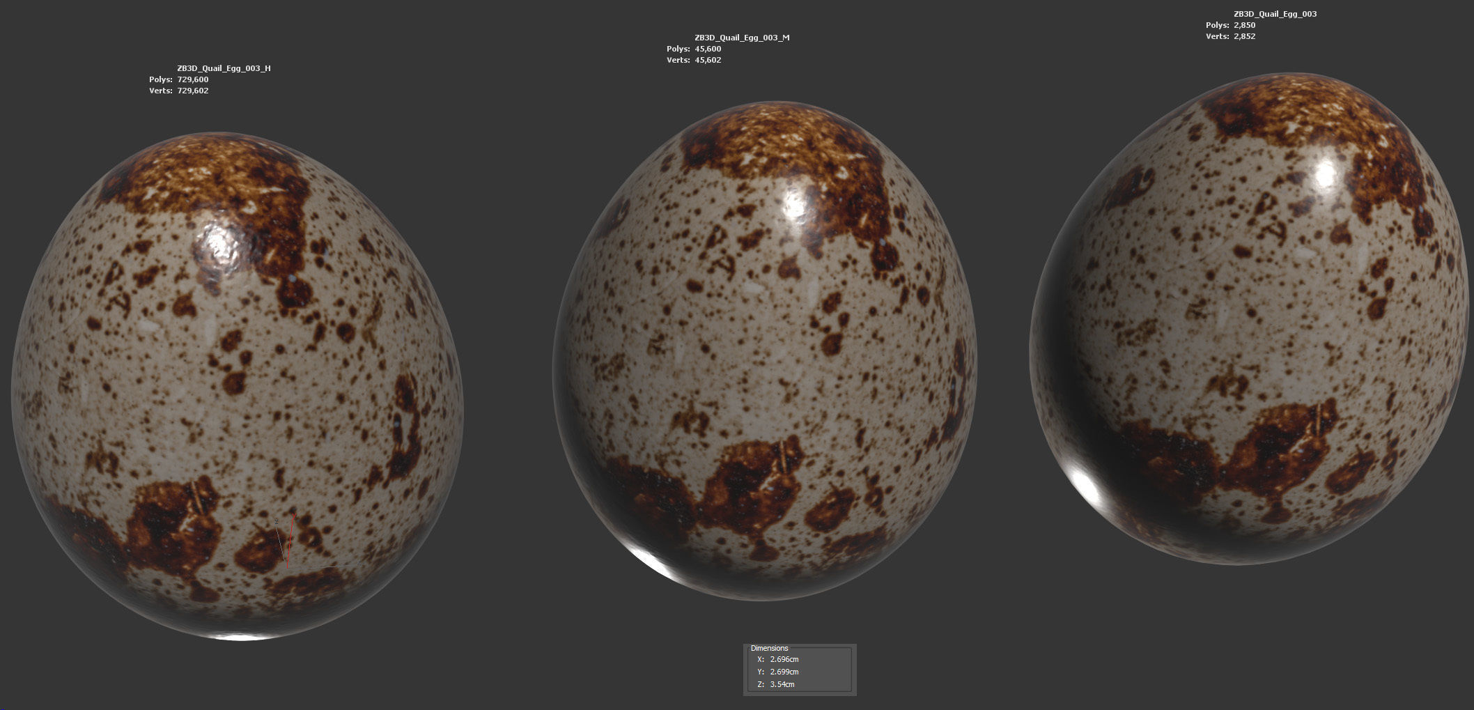 Quail Egg 3D model_5