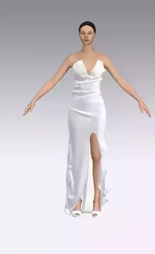 dress draped look heart shaped neckline look style fashion 