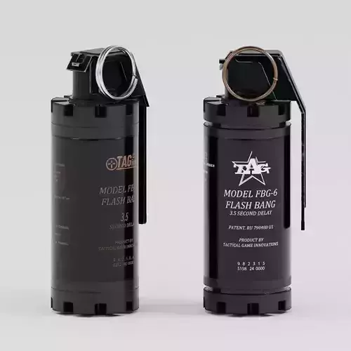 Flashbang-FBG6 two grenade canisters Low-poly 3D model