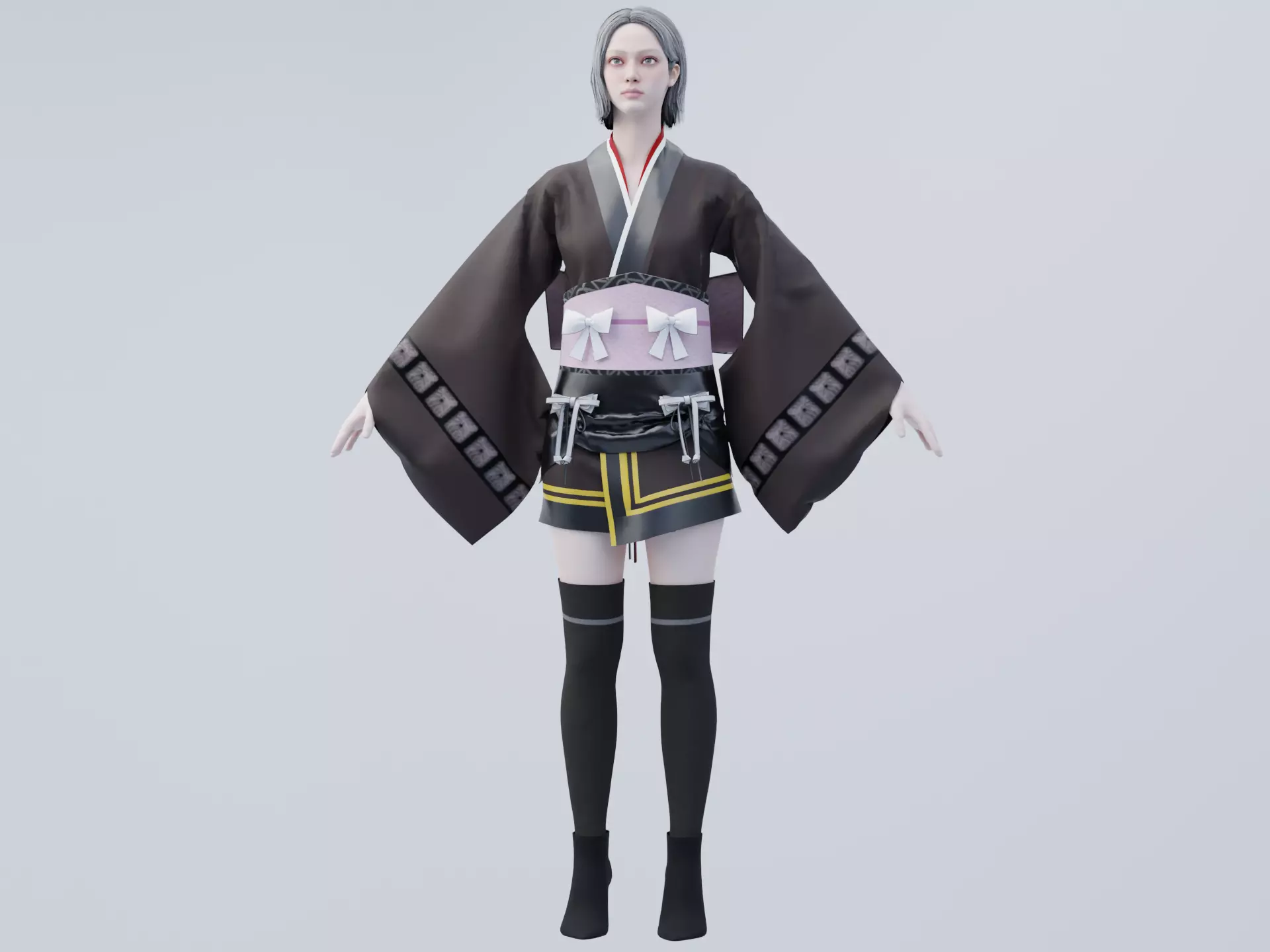 Kimono -Japanese Women-anime 3D model