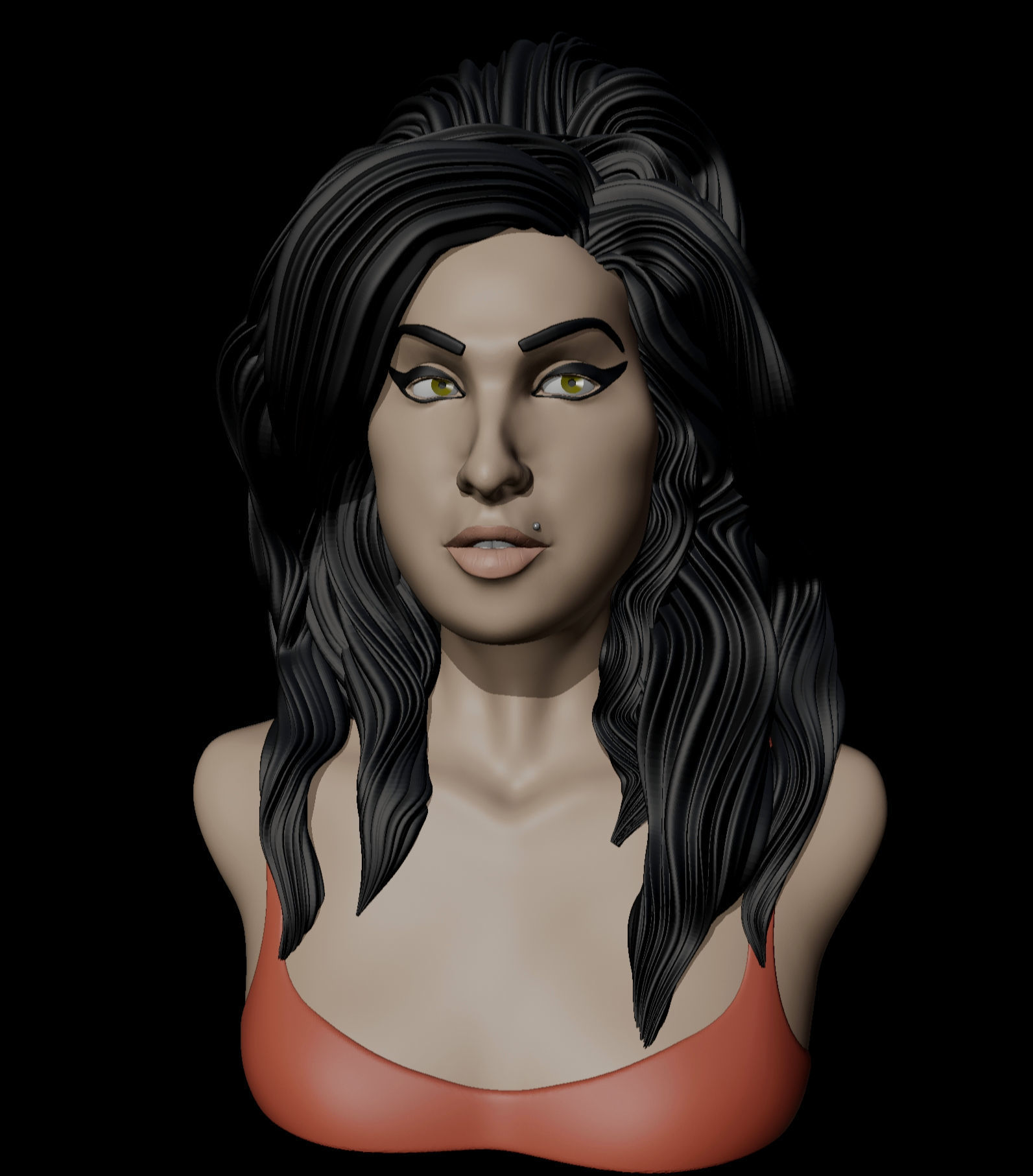 Emy Winehouse Half Bust 3D print model_1