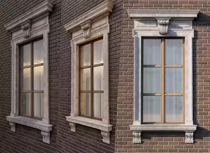 Classic window frame  3D model