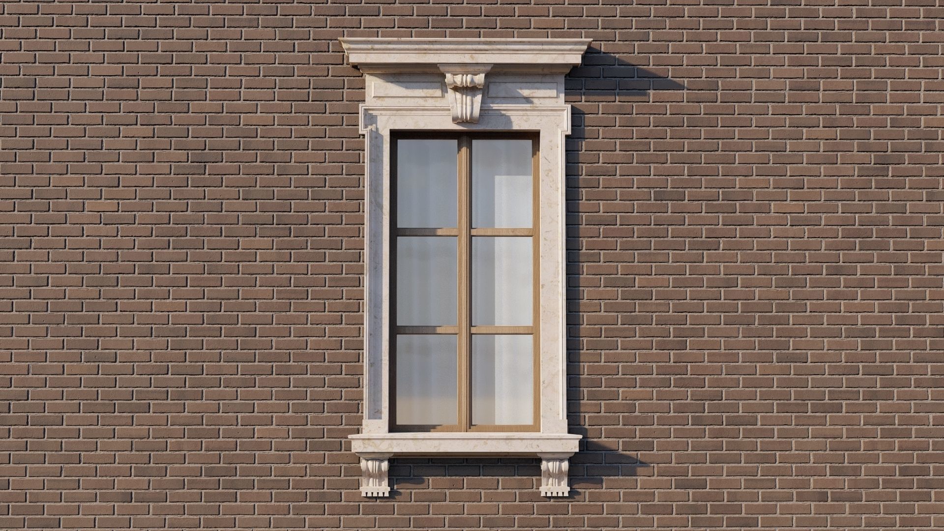 Classic window frame  3D model_2