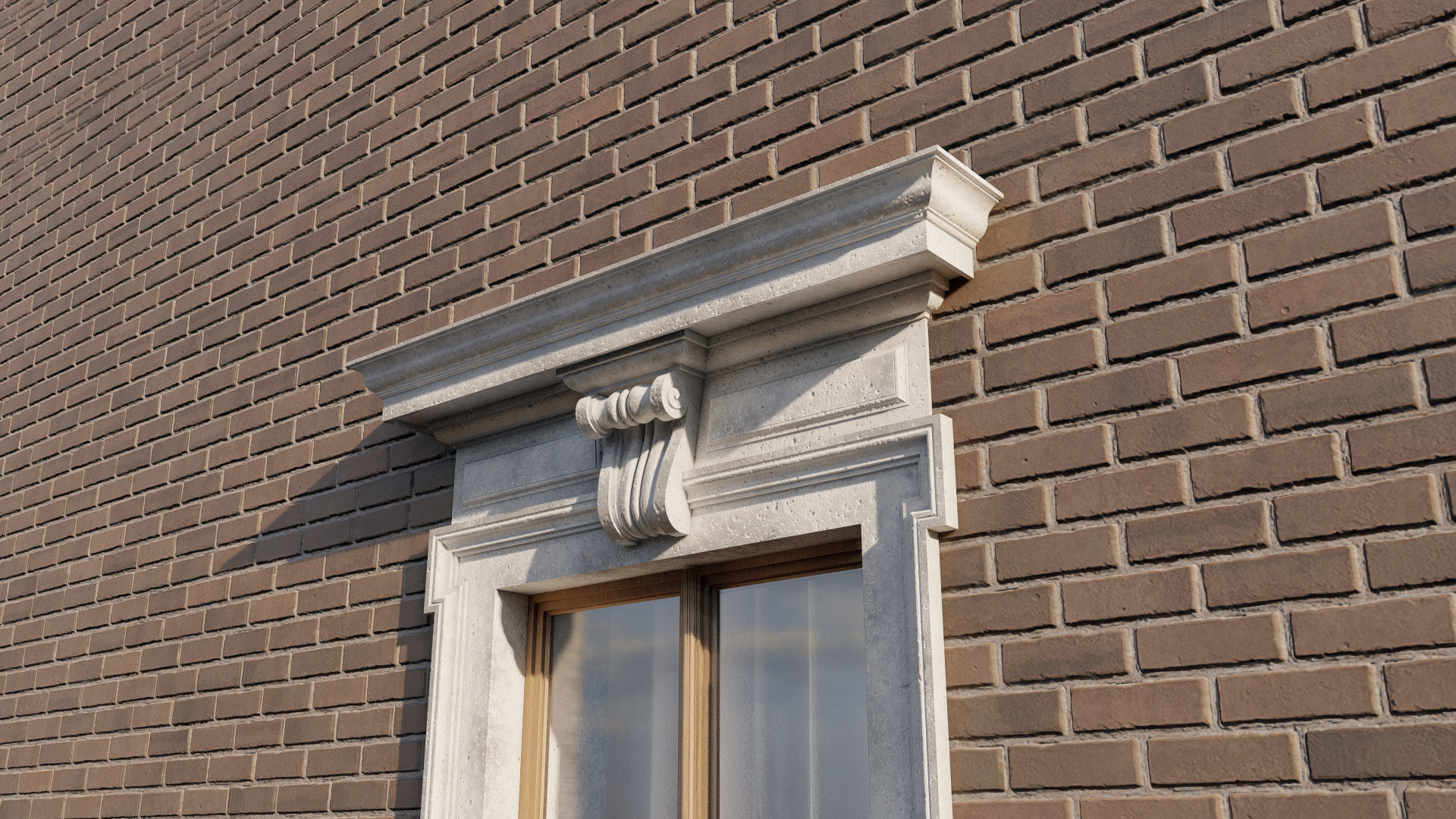 Classic window frame  3D model_8