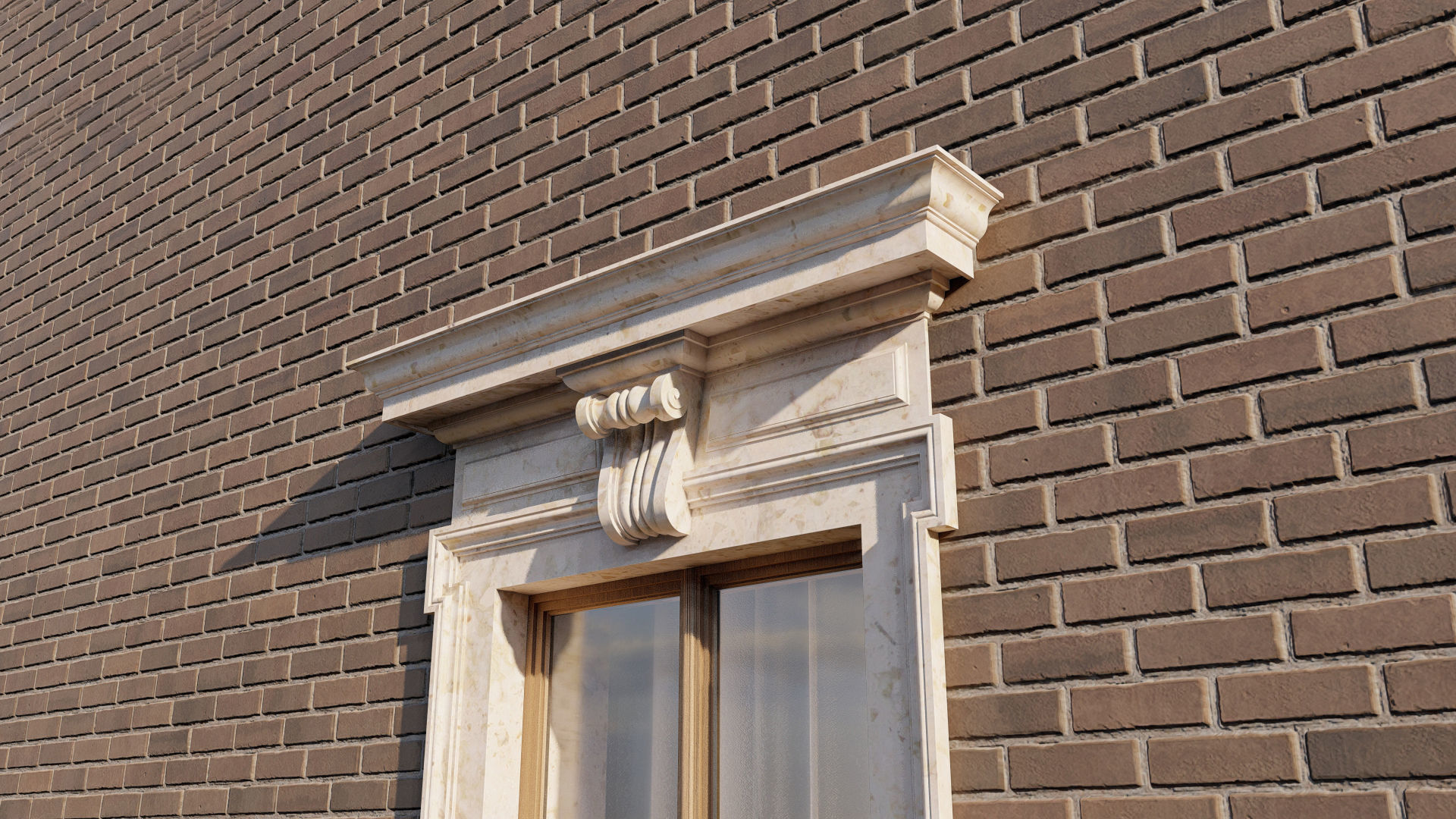 Classic window frame  3D model_9