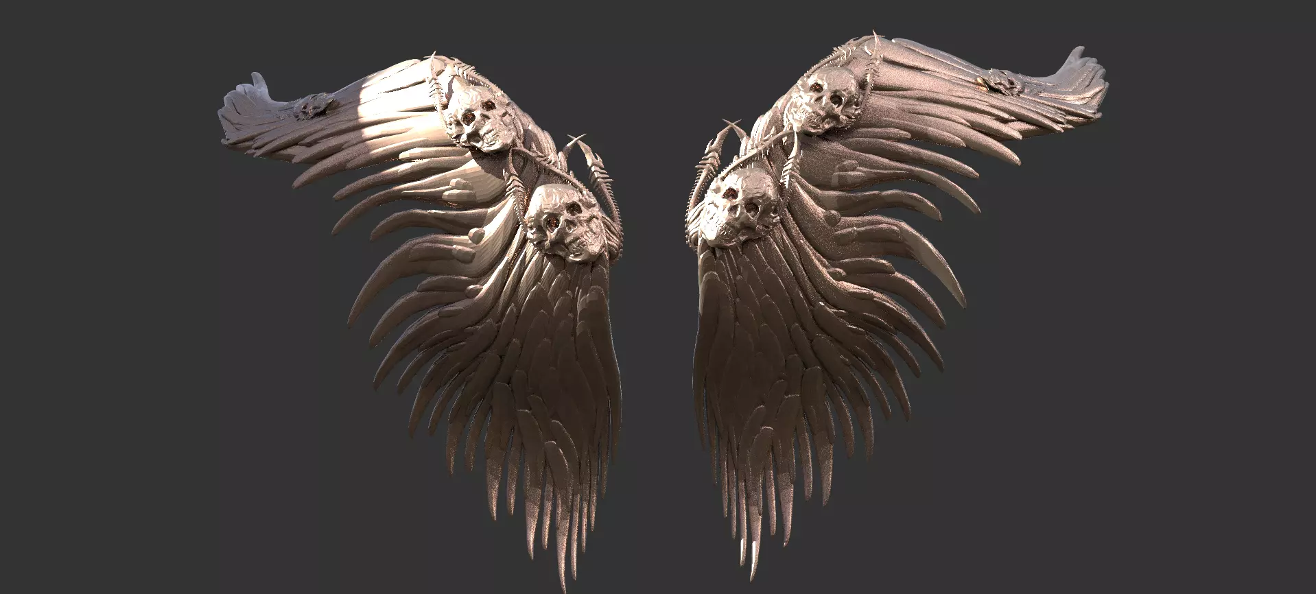 Dark Undead Wings 1 3D model_0
