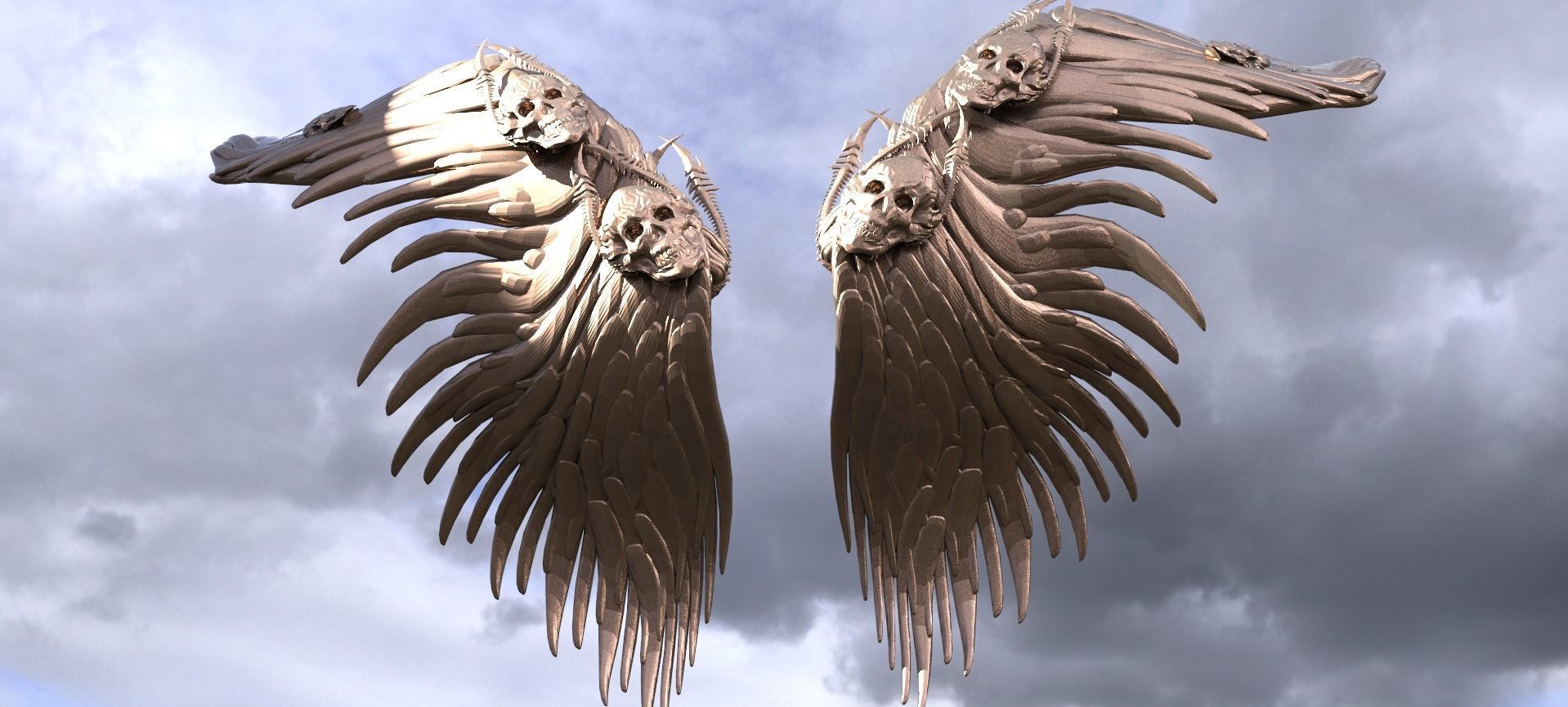 Dark Undead Wings 1 3D model_1