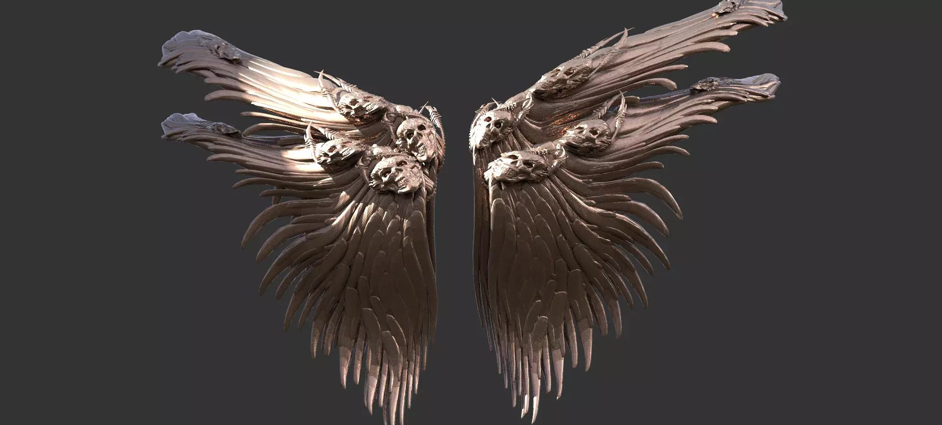 Dark Undead Wings 2  3D model_0