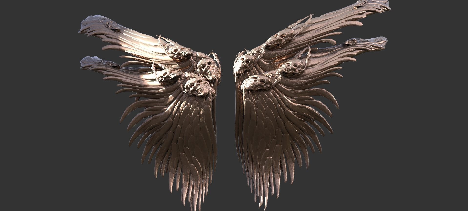 Dark Undead Wings 2  3D model_1