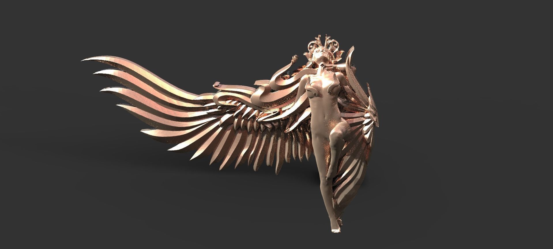 Angel Anatomy Sculptured Wings 3D model_2
