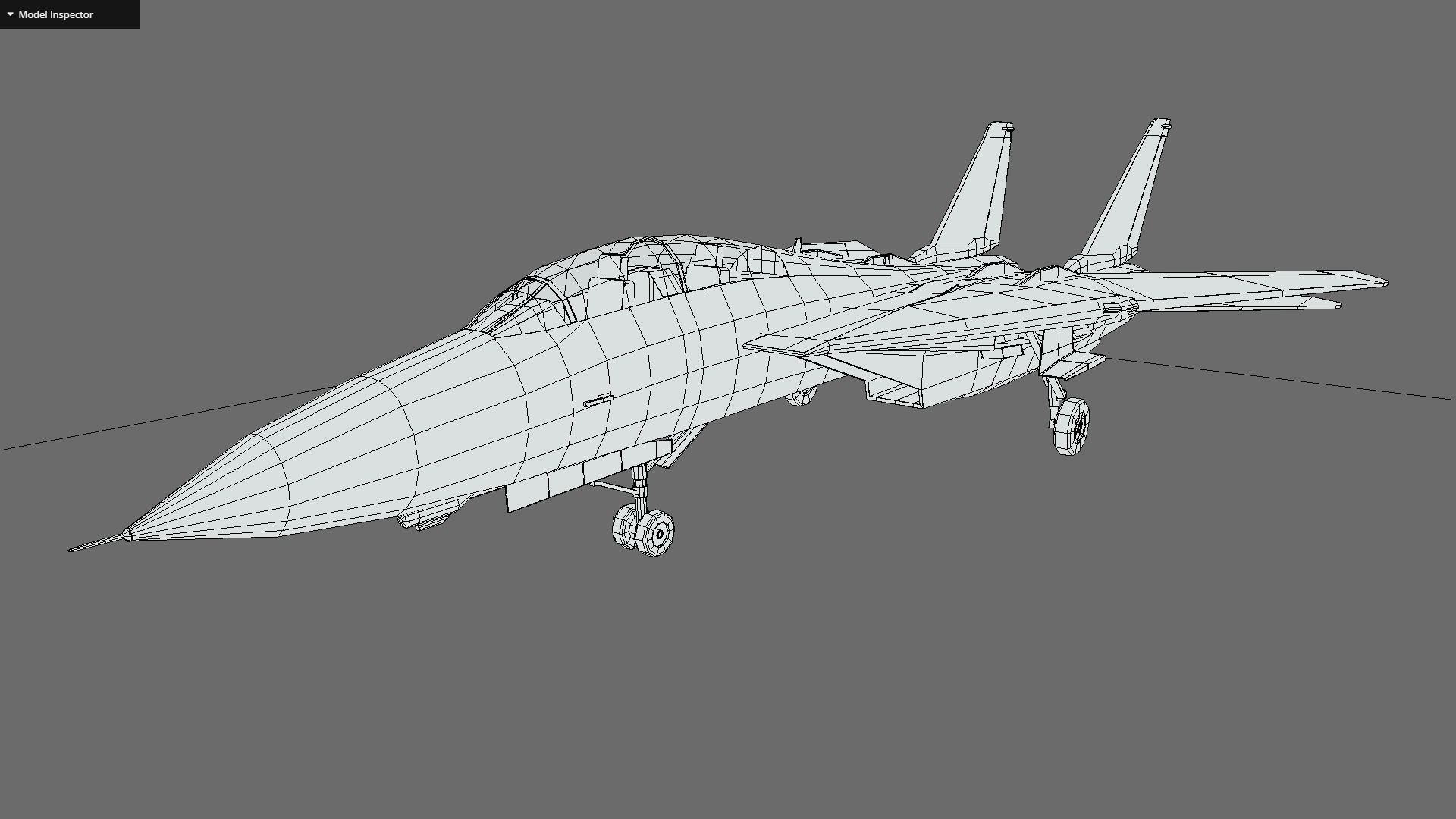F14 Tomcat Low-poly 3D model_10
