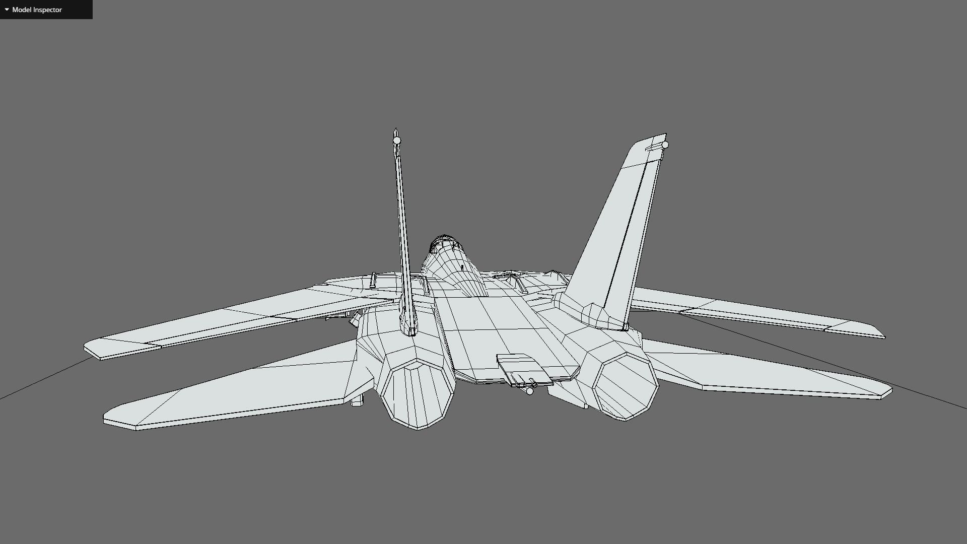 F14 Tomcat Low-poly 3D model_3