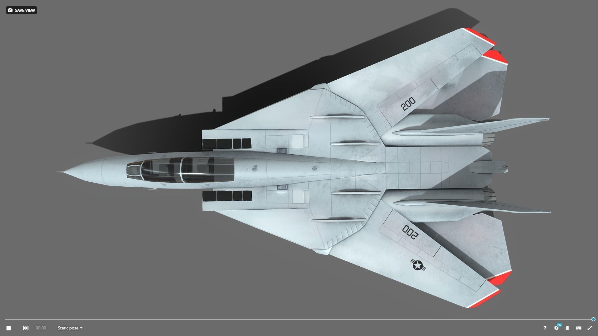 F14 Tomcat Low-poly 3D model_1