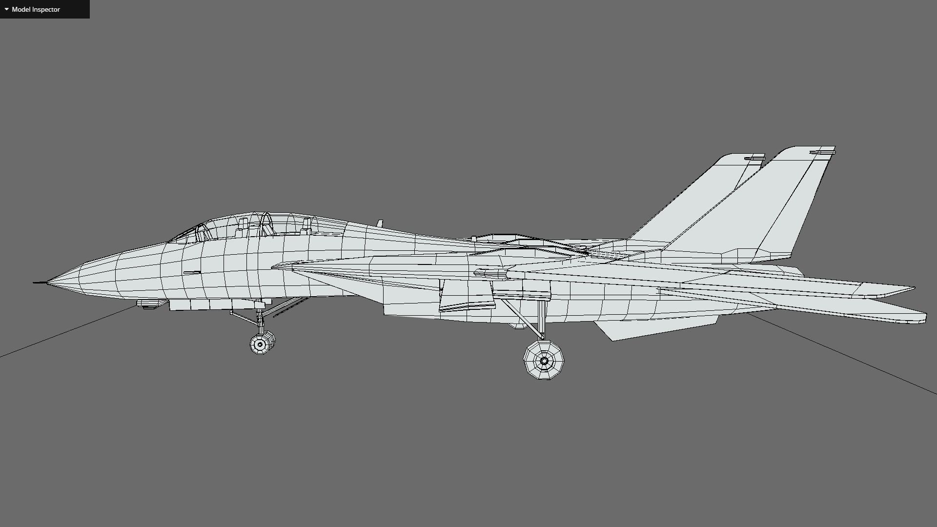 F14 Tomcat Low-poly 3D model_11