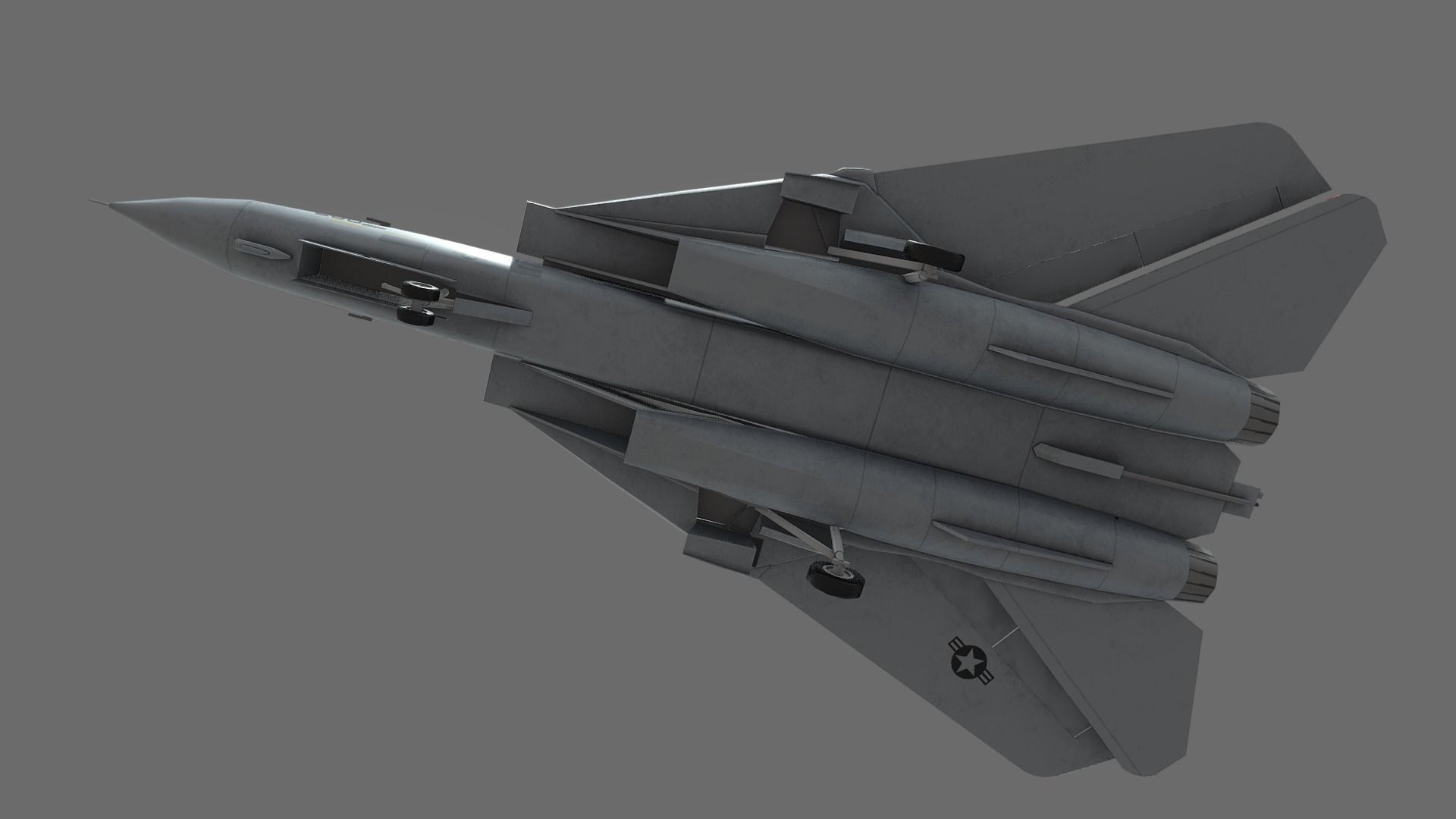 F14 Tomcat Low-poly 3D model_8