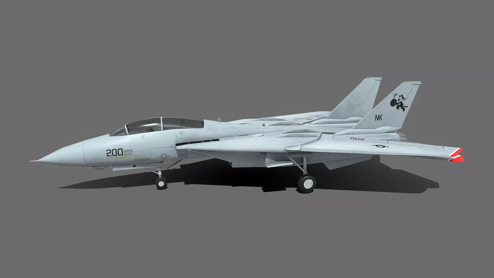 F14 Tomcat Low-poly 3D model_0