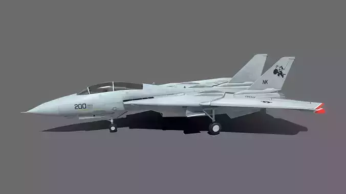 F14 Tomcat Low-poly 3D model