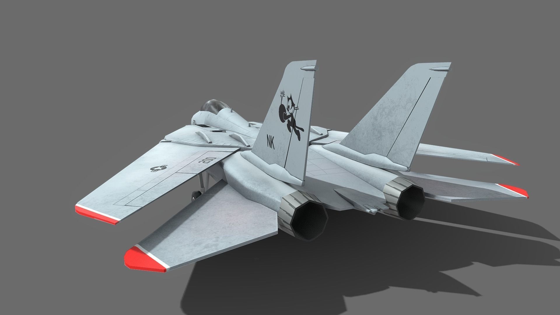 F14 Tomcat Low-poly 3D model_6