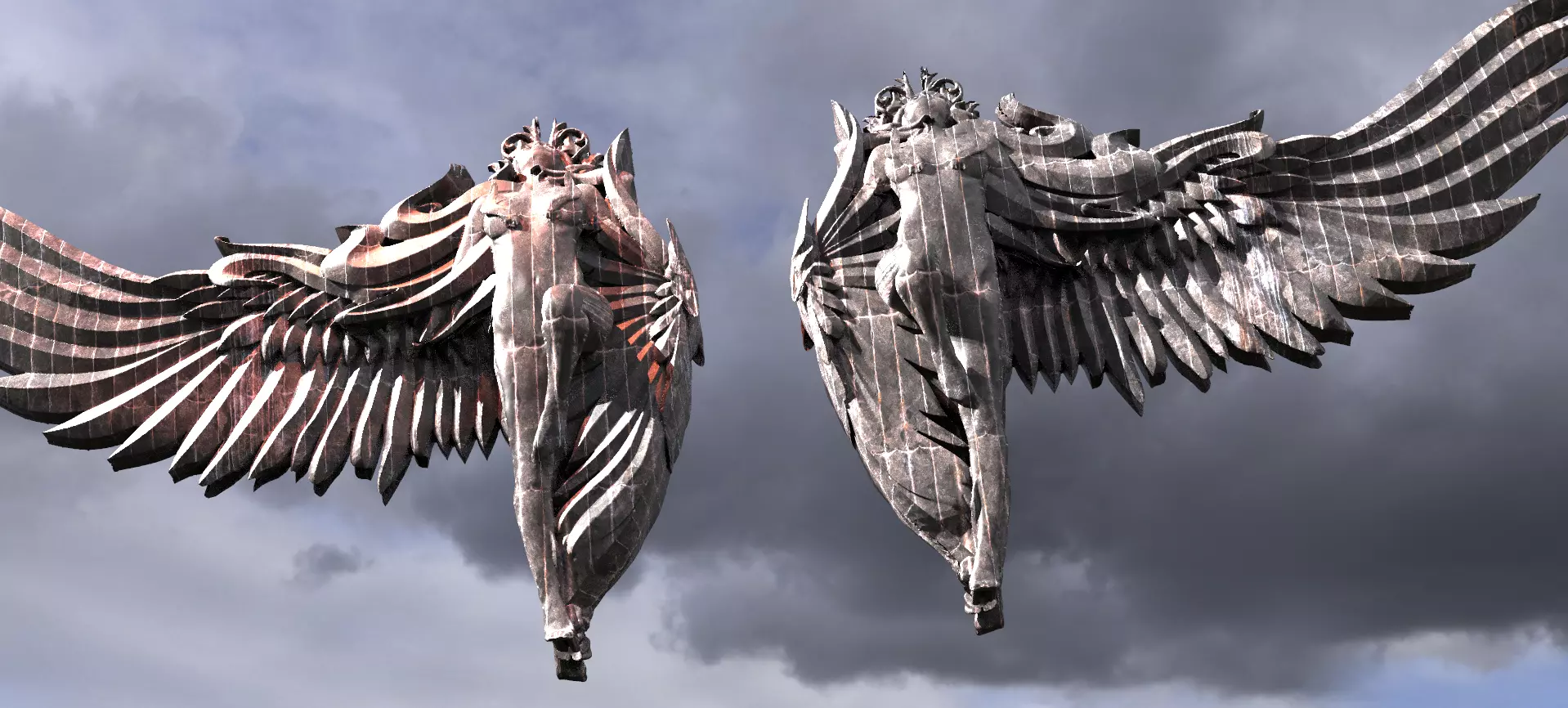 Dark Angel Anatomy Sculptured Wings 3D model_0