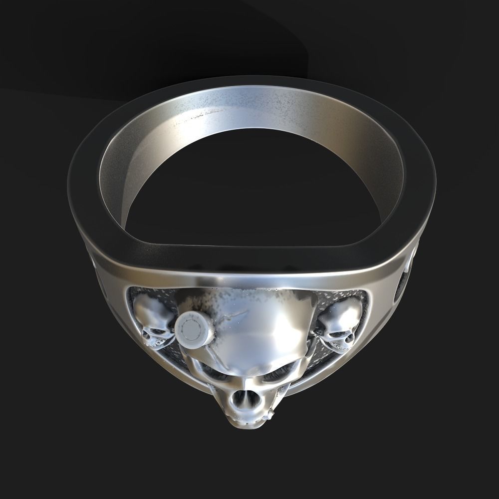 Skull ring 3D print model 3D print model_2