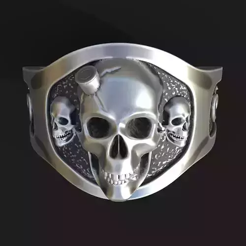 Skull ring 3D print model
