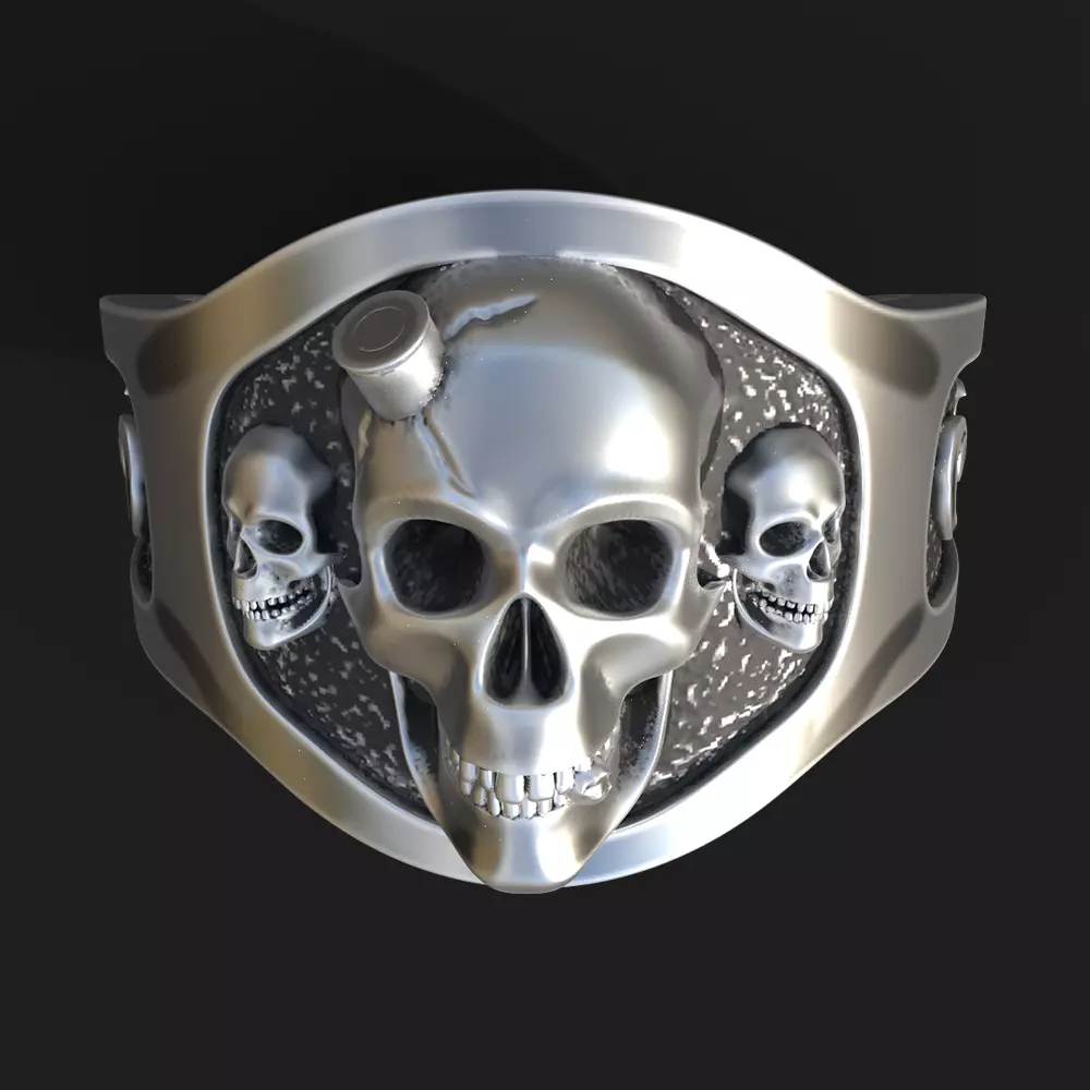 Skull ring 3D print model 3D print model_0