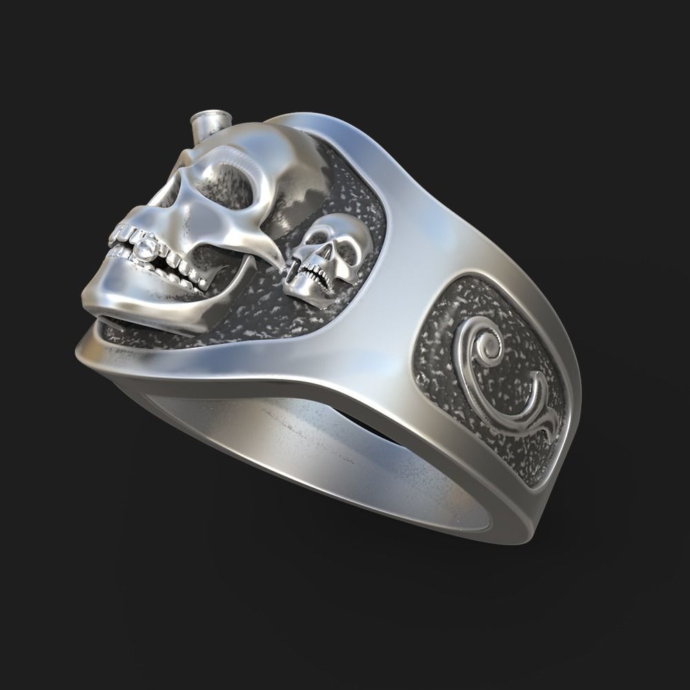 Skull ring 3D print model 3D print model_3