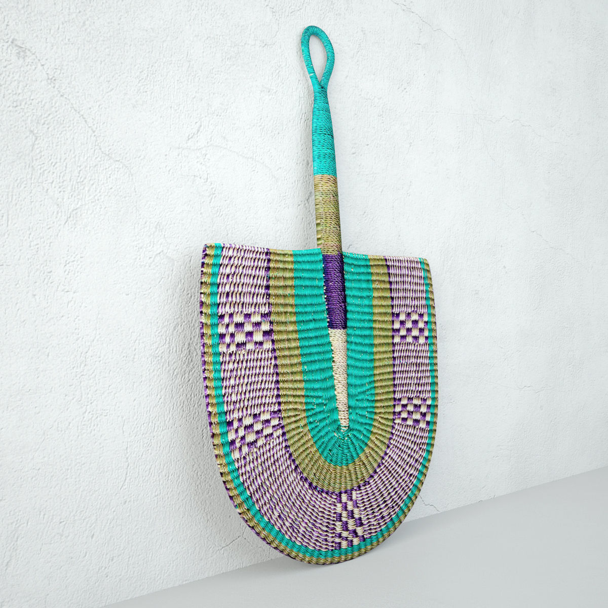 African Handwoven Fan 18 3D model_3