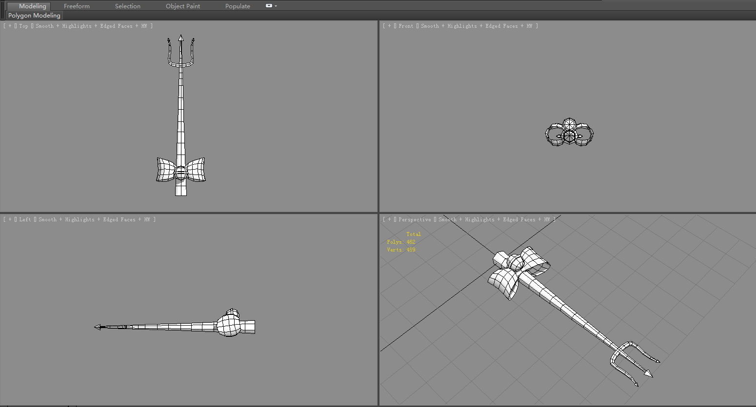 Cartoon devil tail - female Low-poly 3D model_5