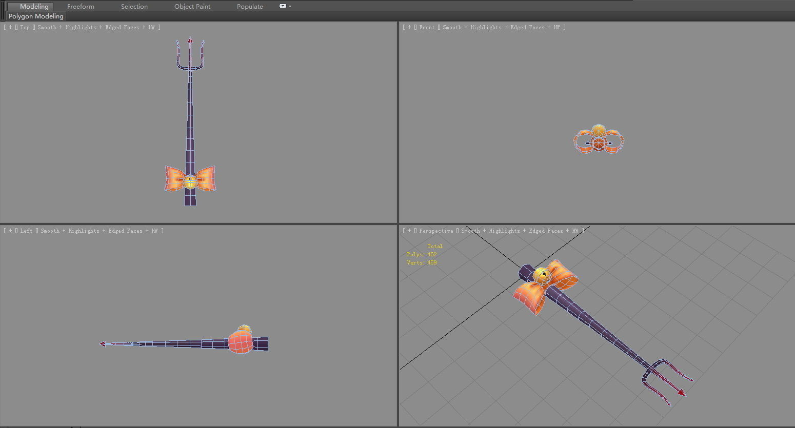 Cartoon devil tail - female Low-poly 3D model_4