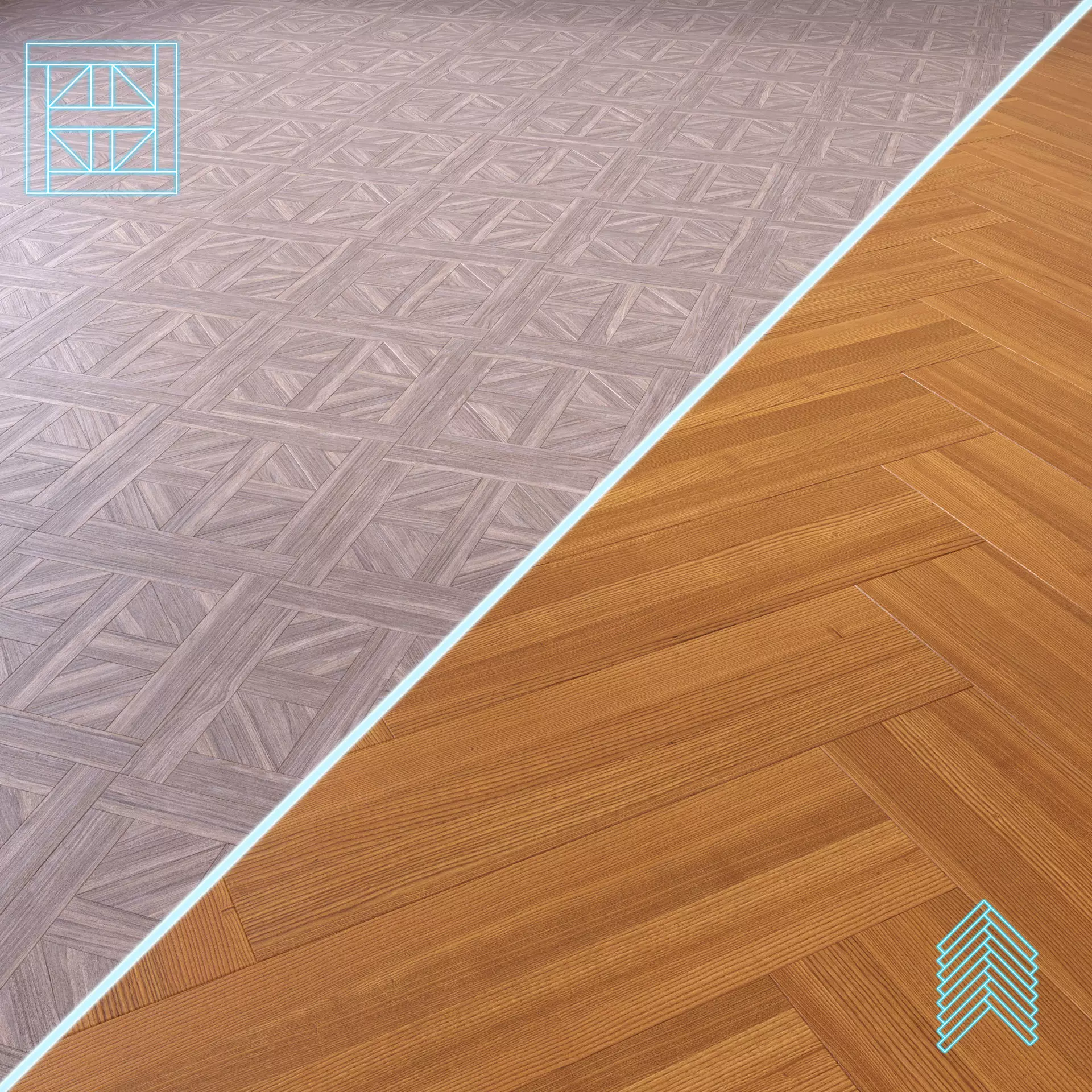 Parquet - Laminate - Wooden floor 2 in 1 Low-poly 3D model_0