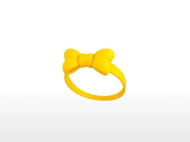 Headband009 Yellow Bow Headband 3D model