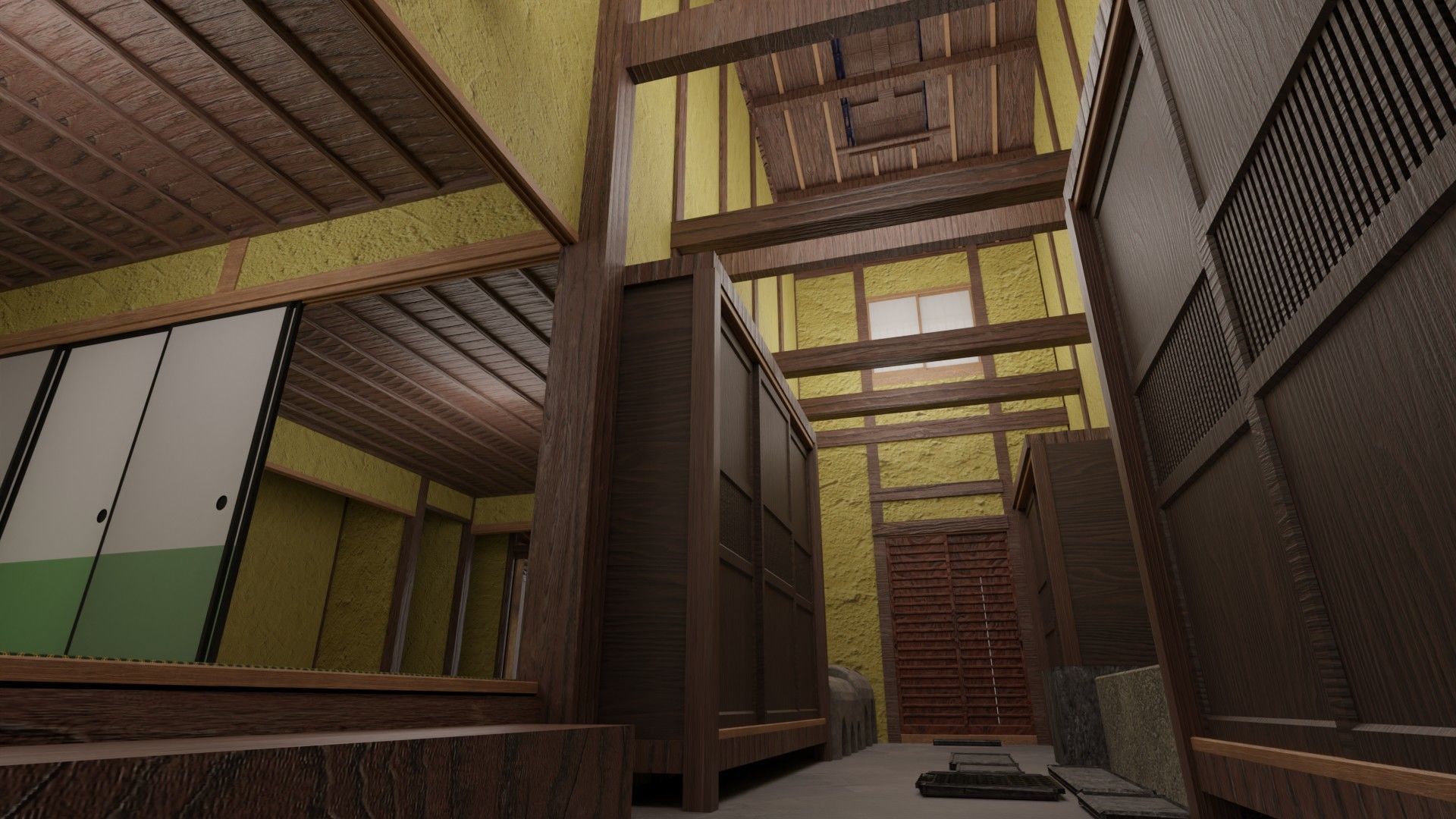 Traditional Kyoto Style row house in Japan 3D model_8