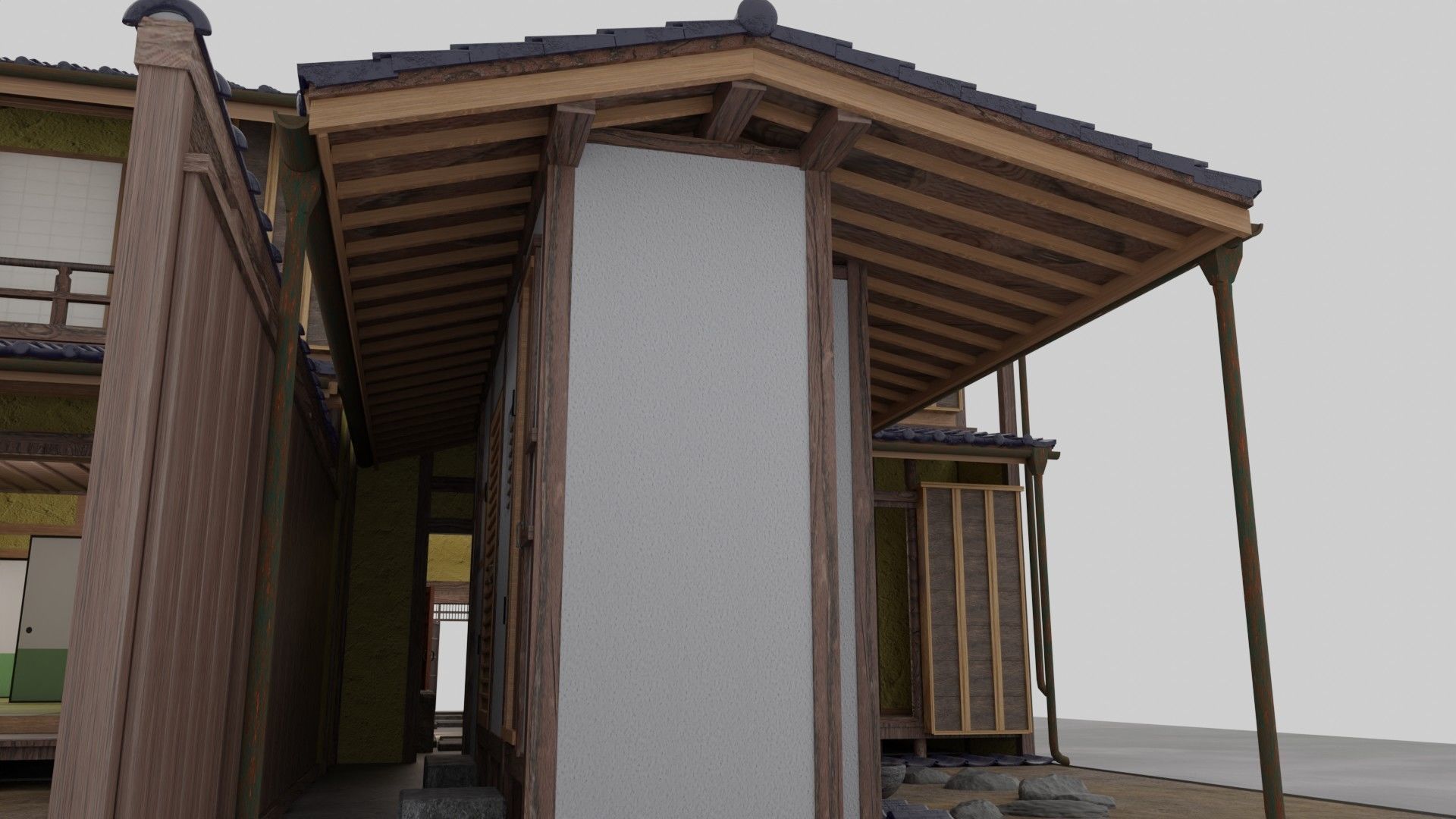 Traditional Kyoto Style row house in Japan 3D model_13