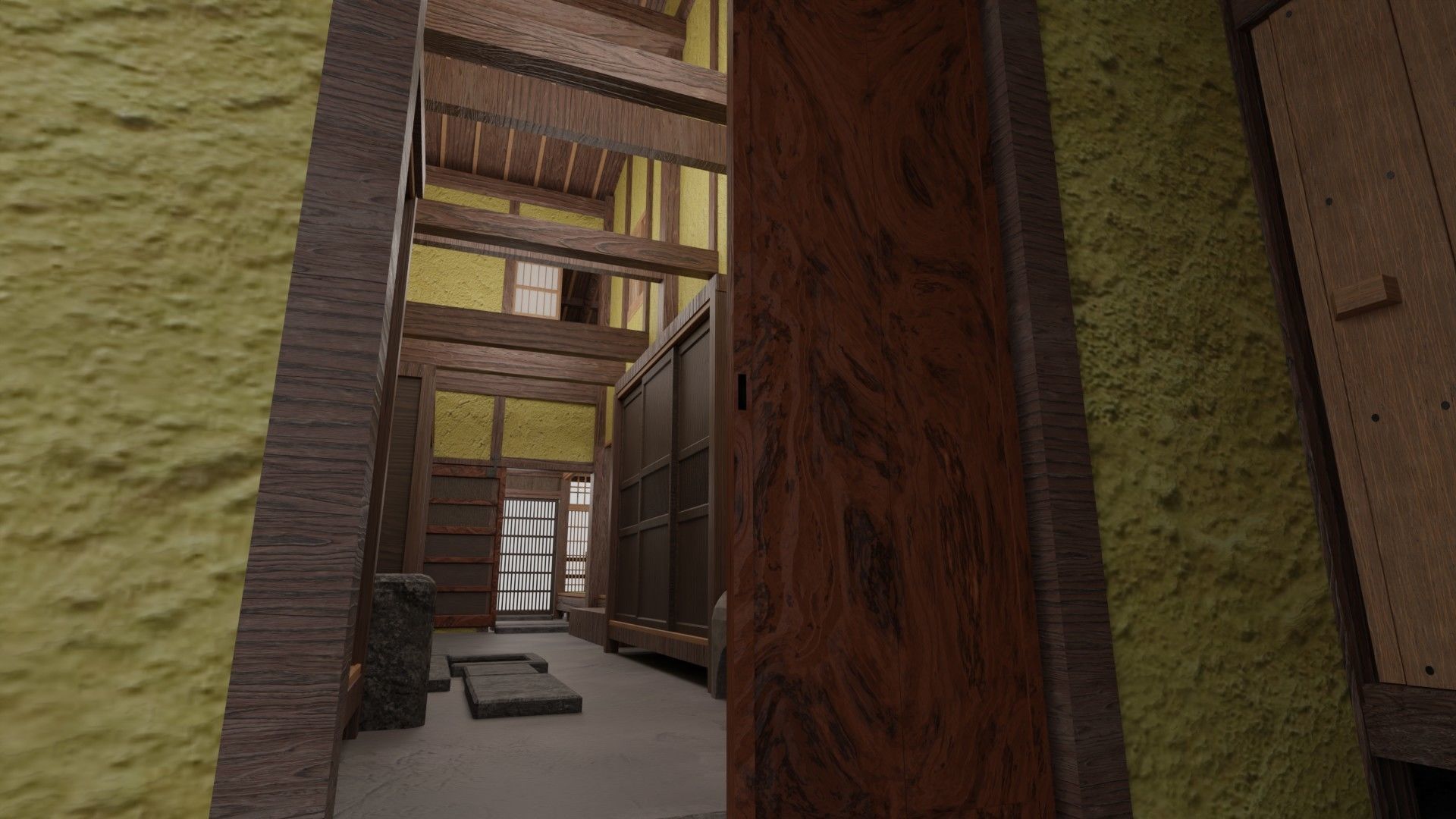 Traditional Kyoto Style row house in Japan 3D model_9