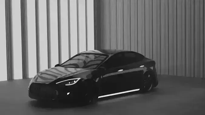 TESLA MODEL S PLAID car with lights