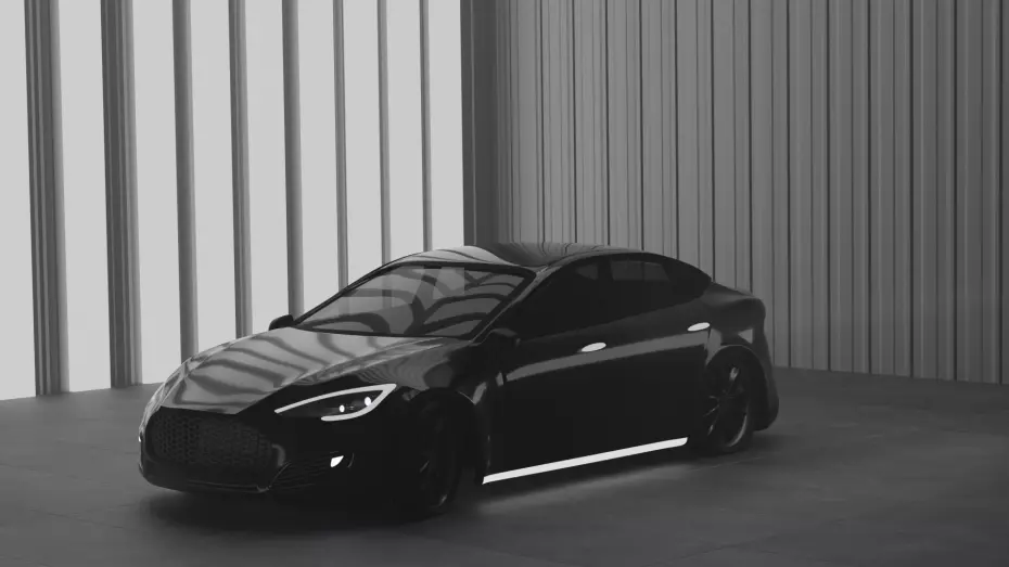 TESLA MODEL S PLAID car with lights Free 3D model