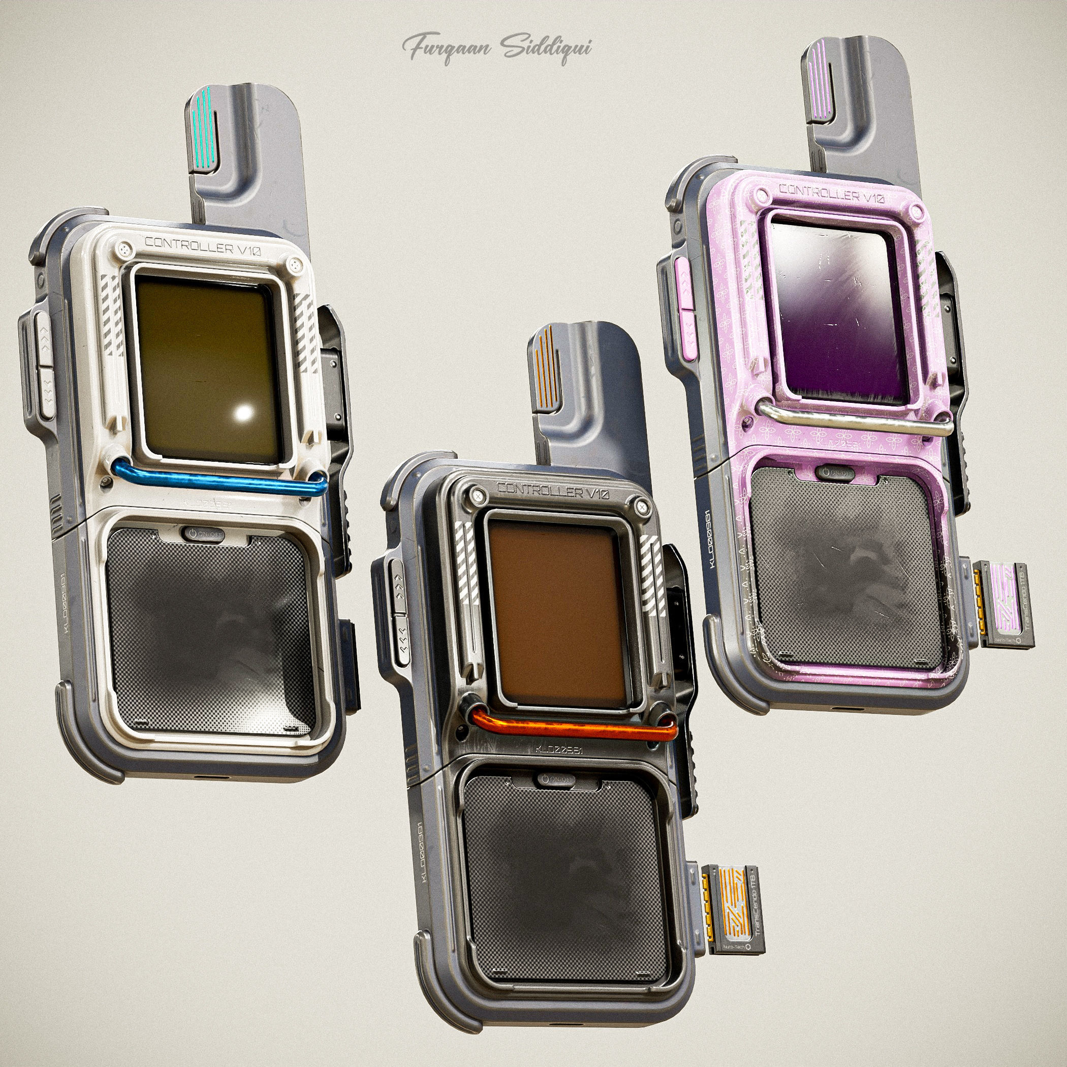 Sci-fi Controller V10 PBR Low-poly 3D model_1