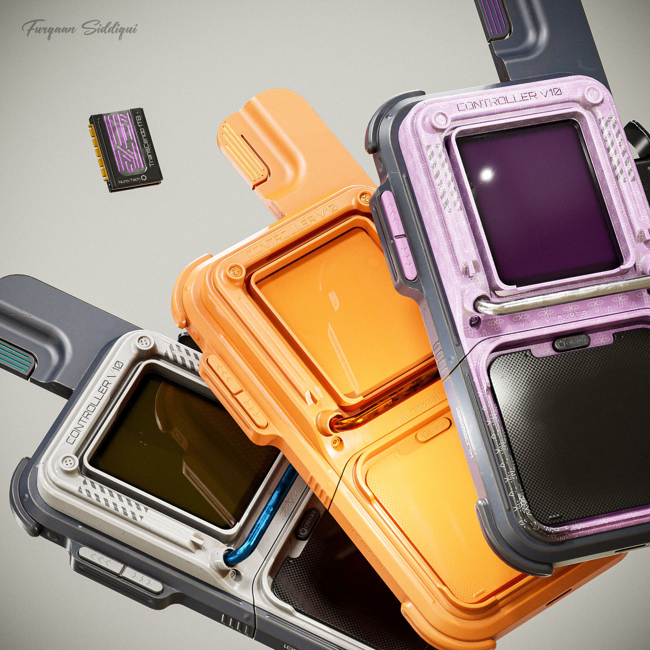 Sci-fi Controller V10 PBR Low-poly 3D model_15