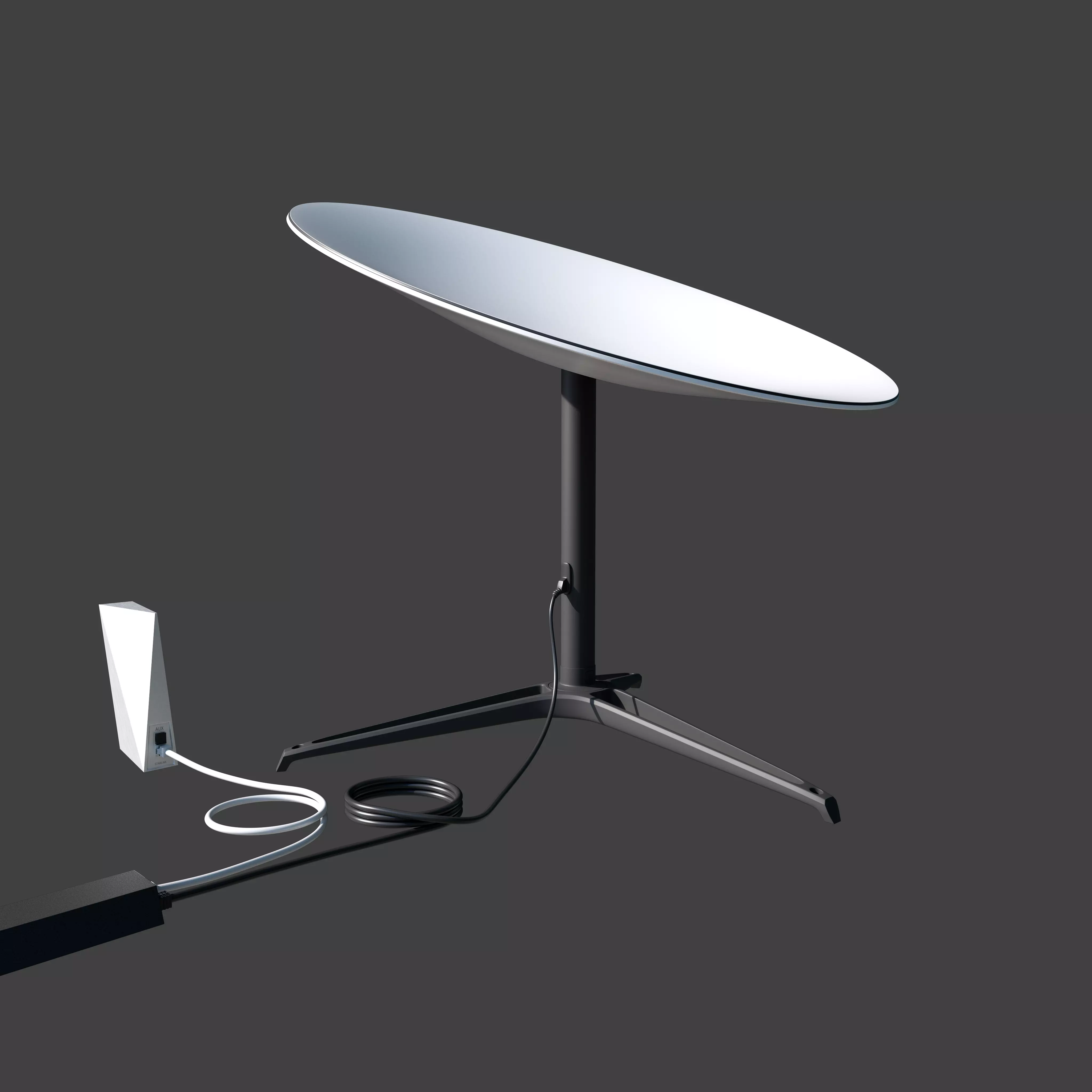 Starlink Dish and Router 3D model Low-poly 3D model_0